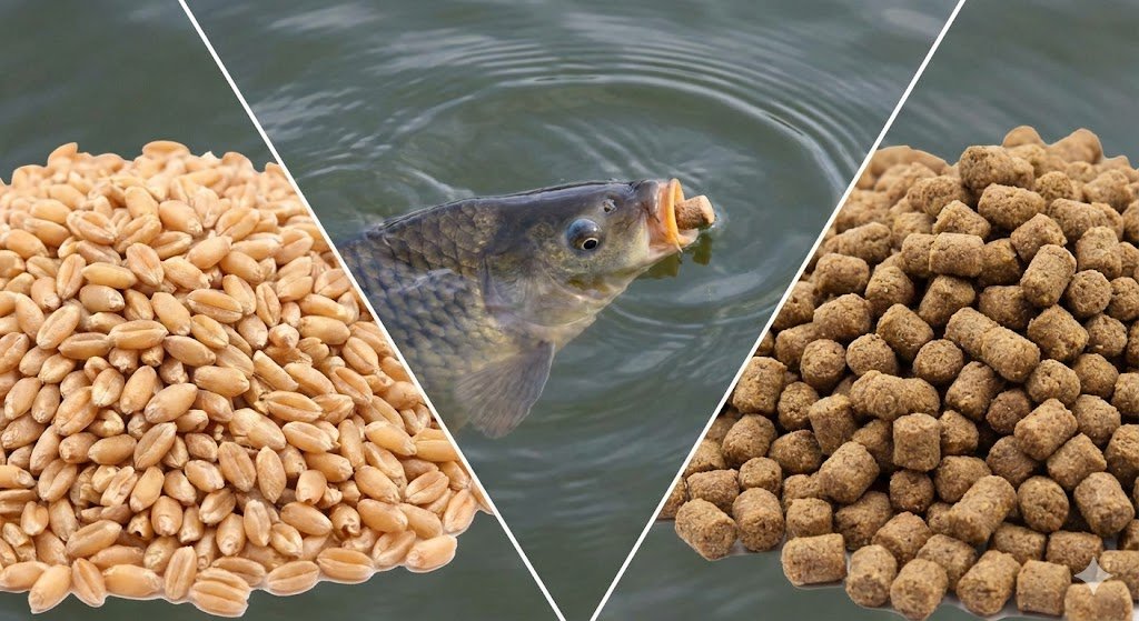 Žuvų mityba: Grūdai vs. Granulės – kas laimi jūsų tvenkinyje?